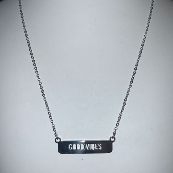 Silver Necklace “Good Vibes” - Picture 1 of 4